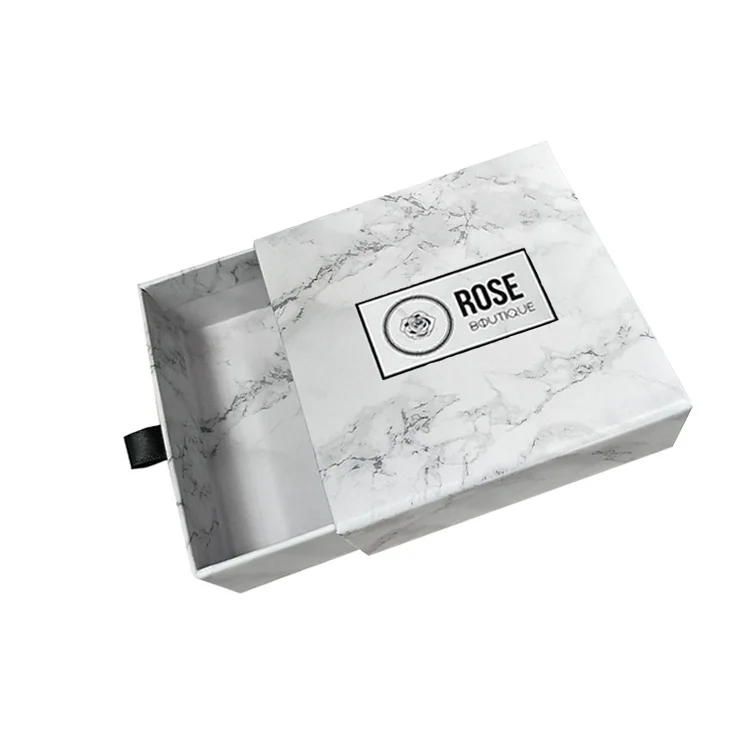 Пользовательский логотип печатный белый мрамор роскошная картонная подарочная упаковка ящик для ювелирных