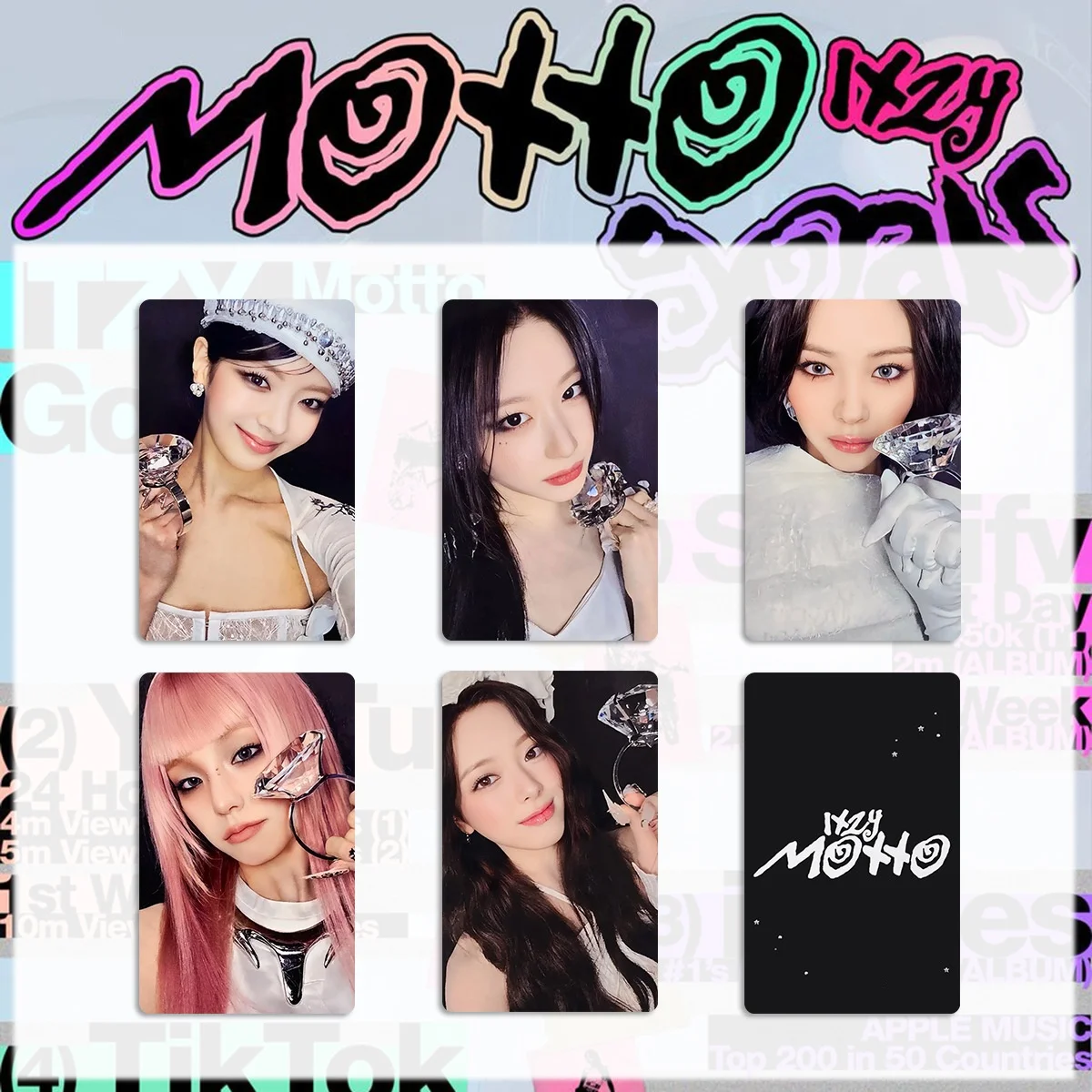 Kpop ITZY MOTTO Album Glossy Selfie Card Makestar AM PB Ver Selfie