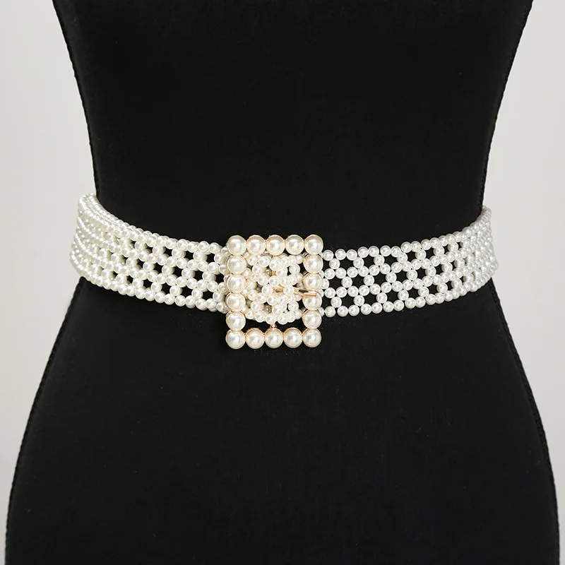 Elegant Inlaid Wide Woman Girdle Decoration Pearl Belt display picture 1