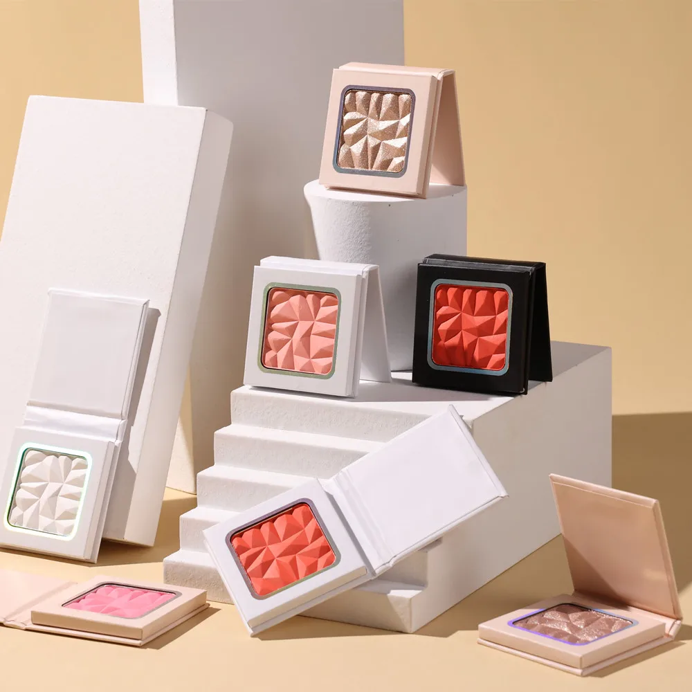 Высококачественные фирменные румяна, хайлайтер, контур, бронзер, палитра, сделанные на заказ Румяна для макияжа с логотипом