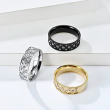 Luxury Fashion Jewelry 6mm Width Engagement Wedding Bands for Men Women Jewelry Stainless Steel Rings Women Rings