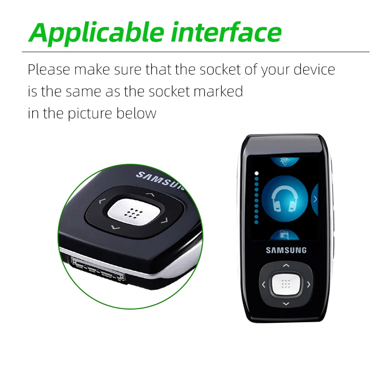 USB MP3/MP4 Data Cable Recorder Charging Cable for Samsung YP-Q2 YP-K3 YP-K5 YP-T08 YP-T9