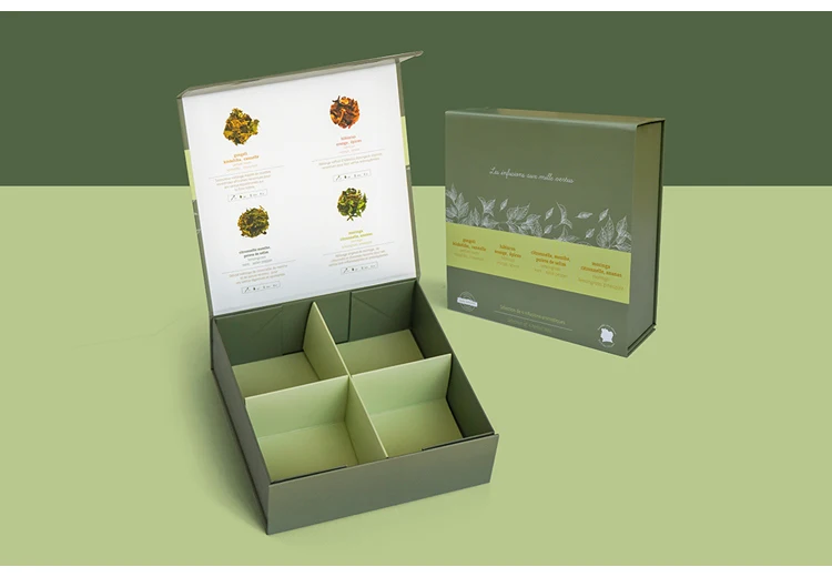 Wholesale Luxury Portable Paper Tea Box Gift Tea Bags Packing Cardboard Box Tea Packaging With