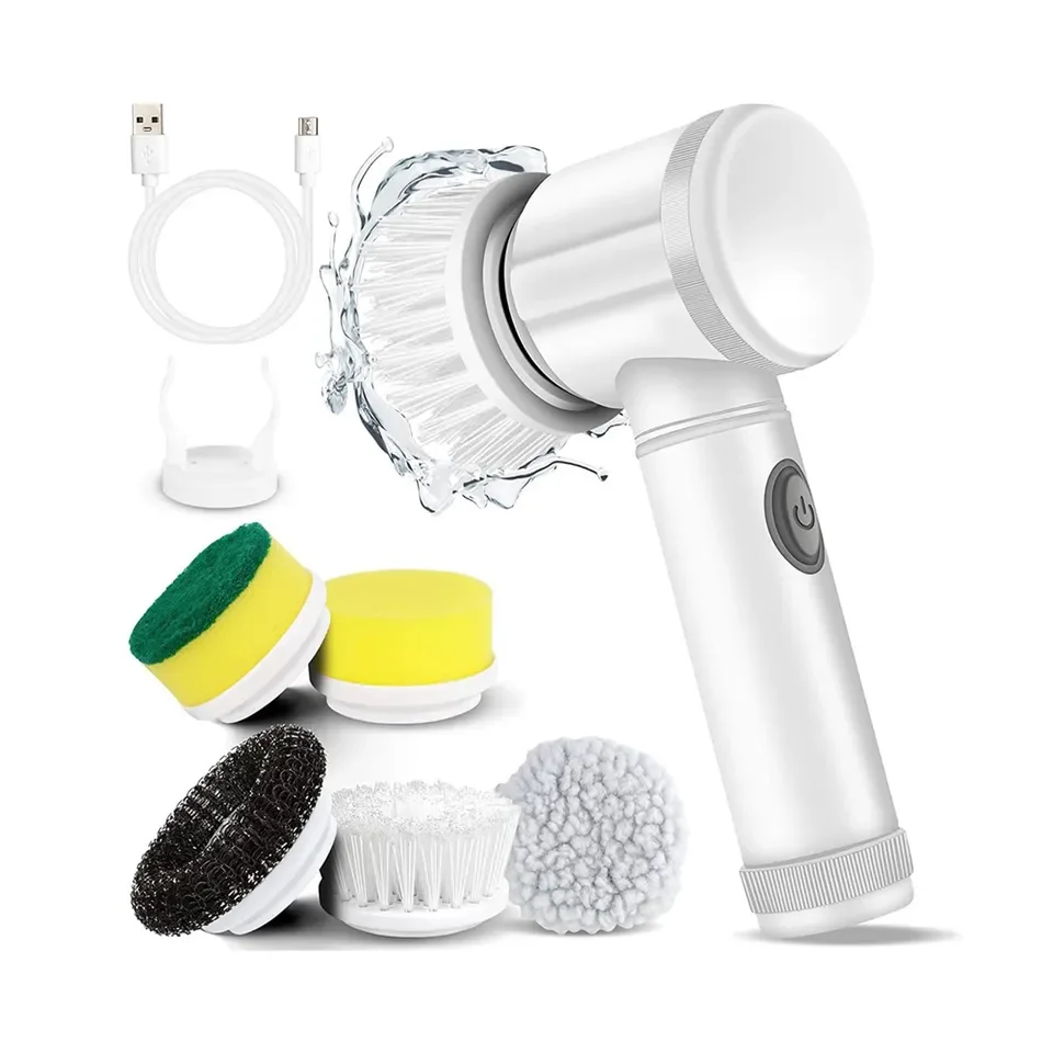 Kitchen Cleaning Tool USB 5 in 1 Elektrische Reinigungsburste Cepillo De Limpieza Electrico Del Limpiador Rotativo