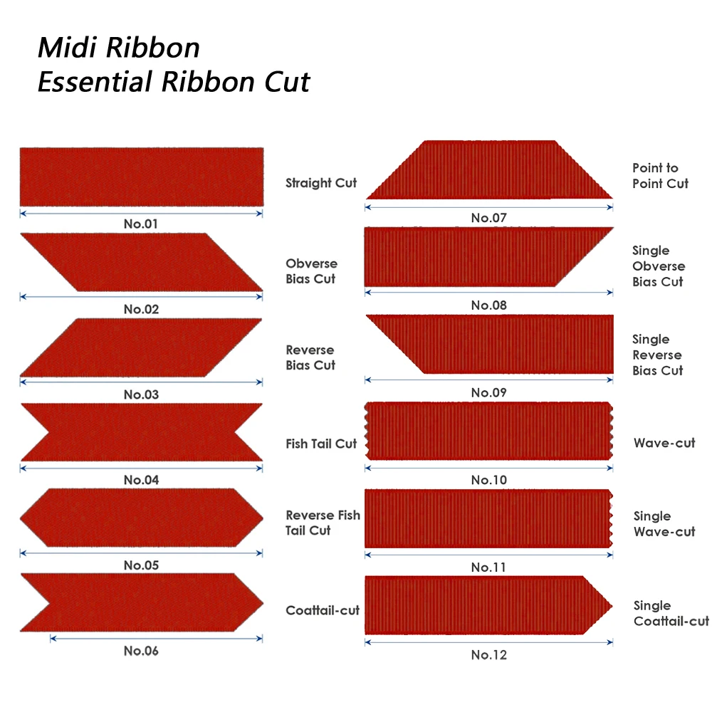 Midi  Custom Trimming  Machine Heat Pre Cut Ribbon to Length logo Print Cutting Ribbons Wholesale