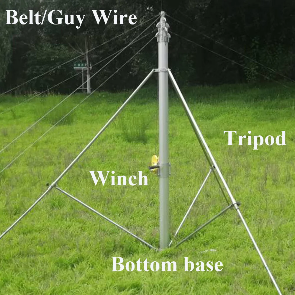 60ft Manual Telescoping Lifting Mast for Ham Radio Antenna Tower 18m