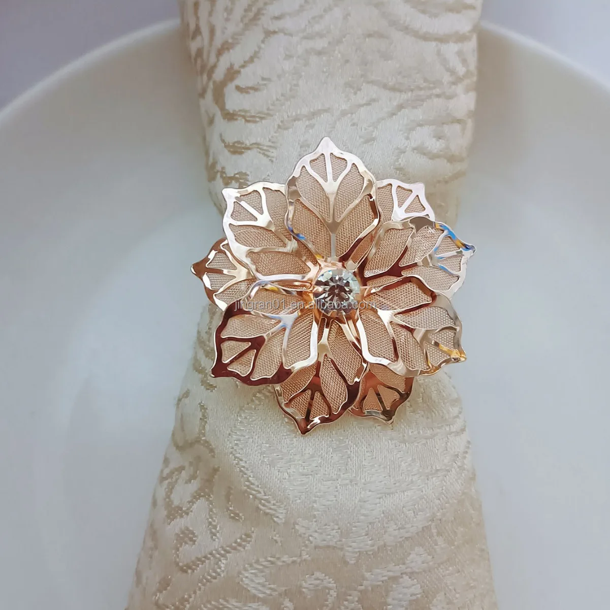 Wholesale Bow Tie Napkin Ring Cheap Metal Napkin Rings Holder Rose Gold