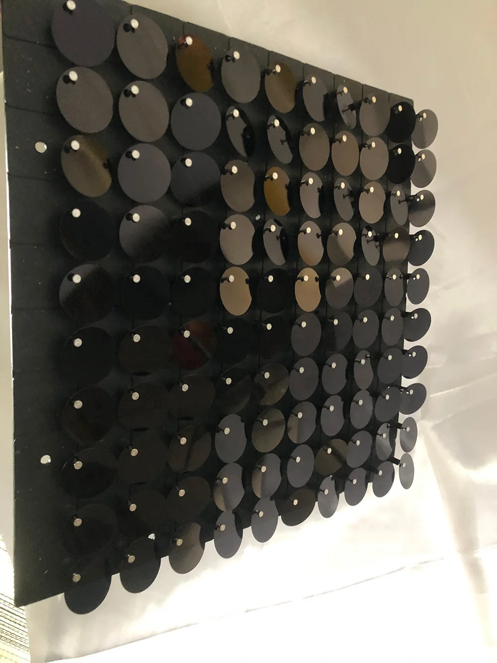 Board Disc Sequin Decorative Panel Iridescent Decoration Stand Decor 3d Mirror Effect Sparkle Multic Backdrop Black Shimmer Wall