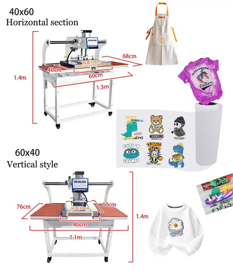 5 in 1 8 in 1 9 in 1 10 in 1 40*60cm Combo Digital T Shirt Heat Press Machine Multifunctional Sublimation Printing Shops manufacture