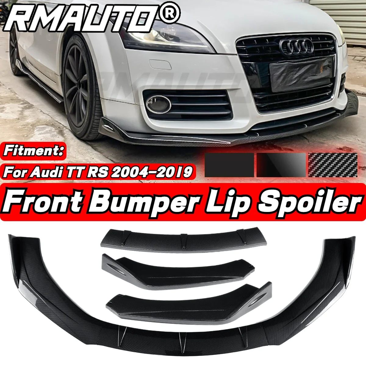 Carbon Fiber Look Front Bumper Lip Spoiler Splitter Kit For Honda Pilot 2003-2022