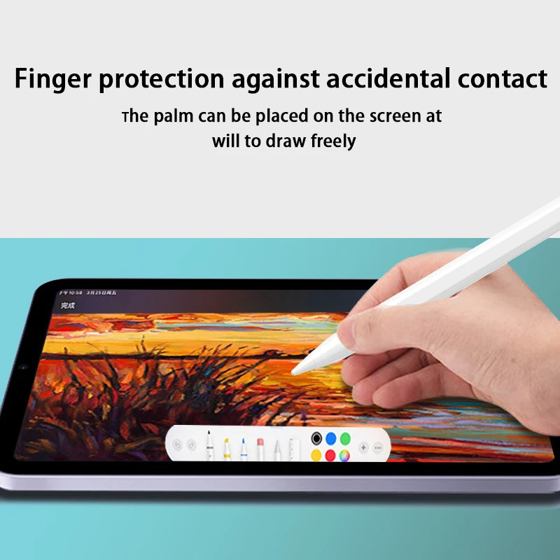 Стилус для iPad с ладонью, карандаш-отказатель 2-го поколения, совместимый с 2018-2022, умная Bluetooth-ручка для письма и рисования