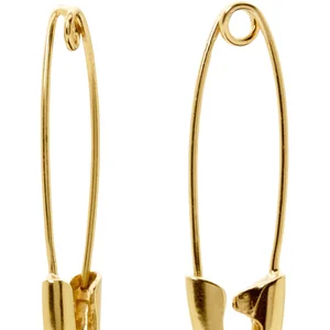 Custom High Quality 18k Gold Plated Jewelry Women Fashion DIY Safety Pin Earrings