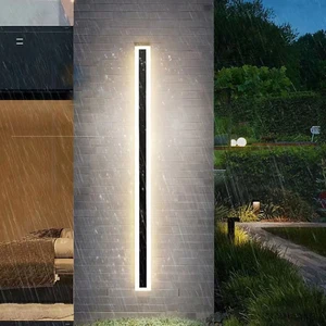 220V Modern Outdoor Black Strip Waterproof Wall Lamp 3000K Solar Garden Lamp Long Led Wall Lamp