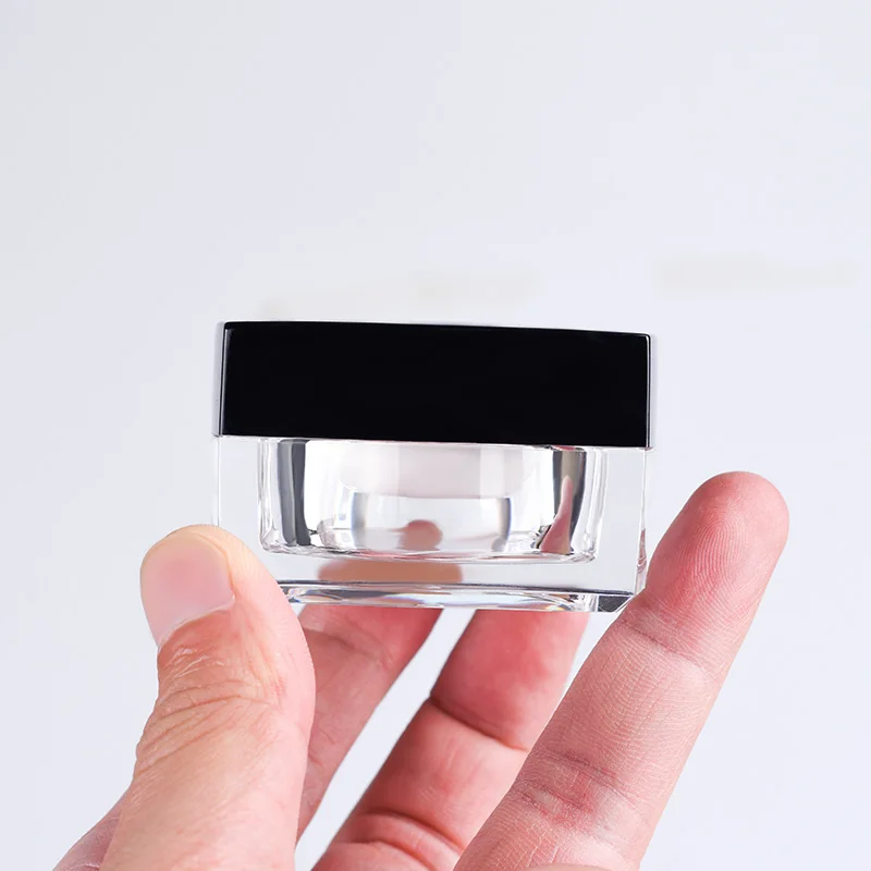 Wholesale cosmetic packaging 5g 10g 15g 20g 30g 50g black empty white acrylic plastic face cream jar