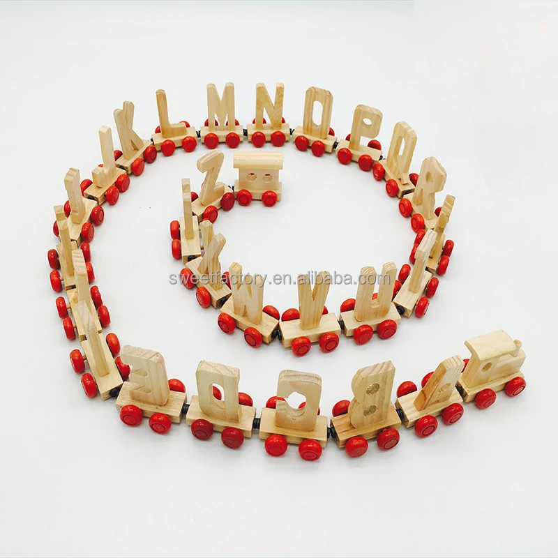 Wooden Early Educational Toy Alphabet Train Wooden Train Educational