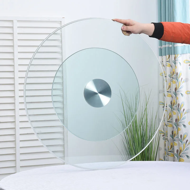 60cm (23.6inch) Tempered Glass Lazy Susan Turntable,Round Tabletop
