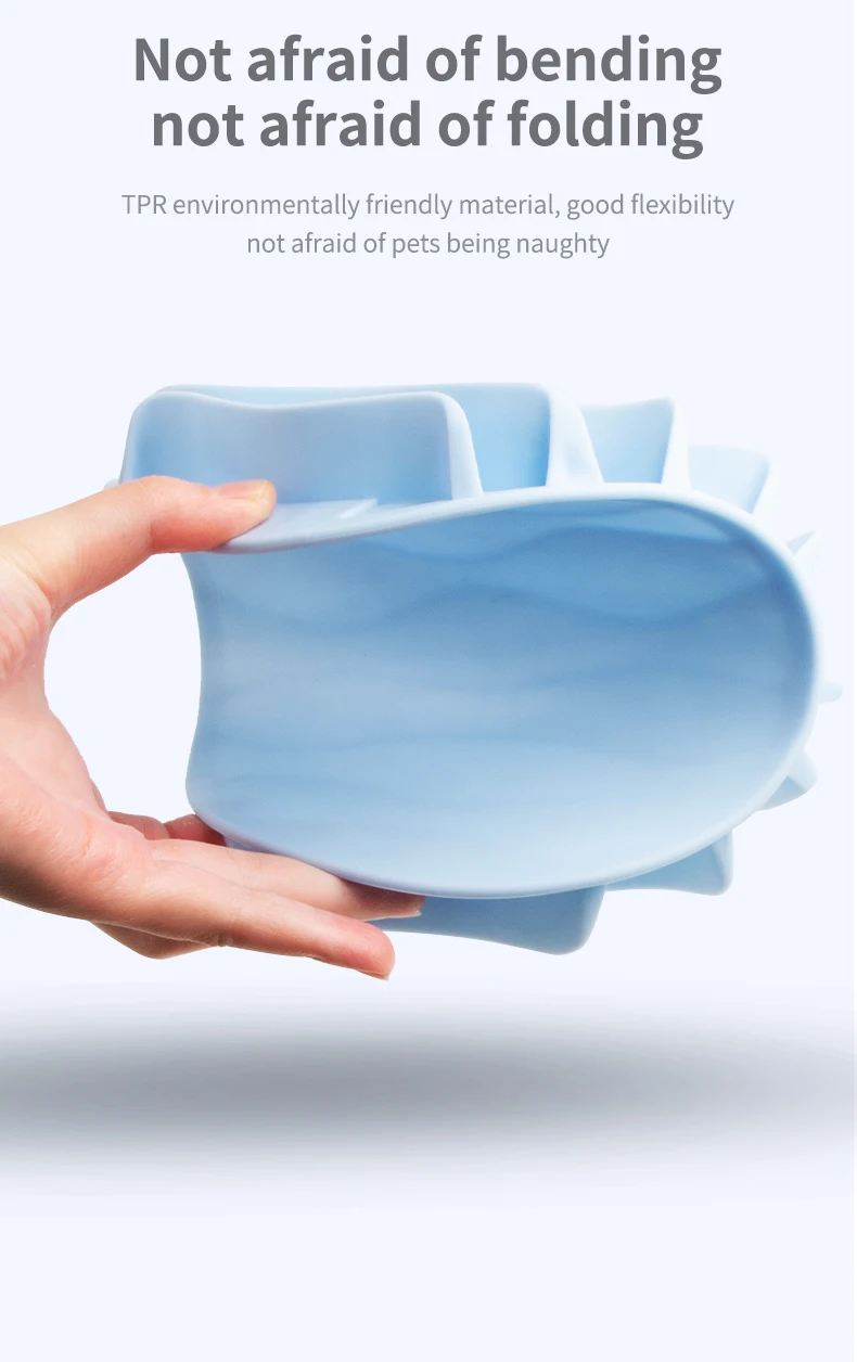 High Quality TPR Pet Bowl Fun Weight Loss Eating Anti-Choke Soft Wave Slow Feeder Bowl factory