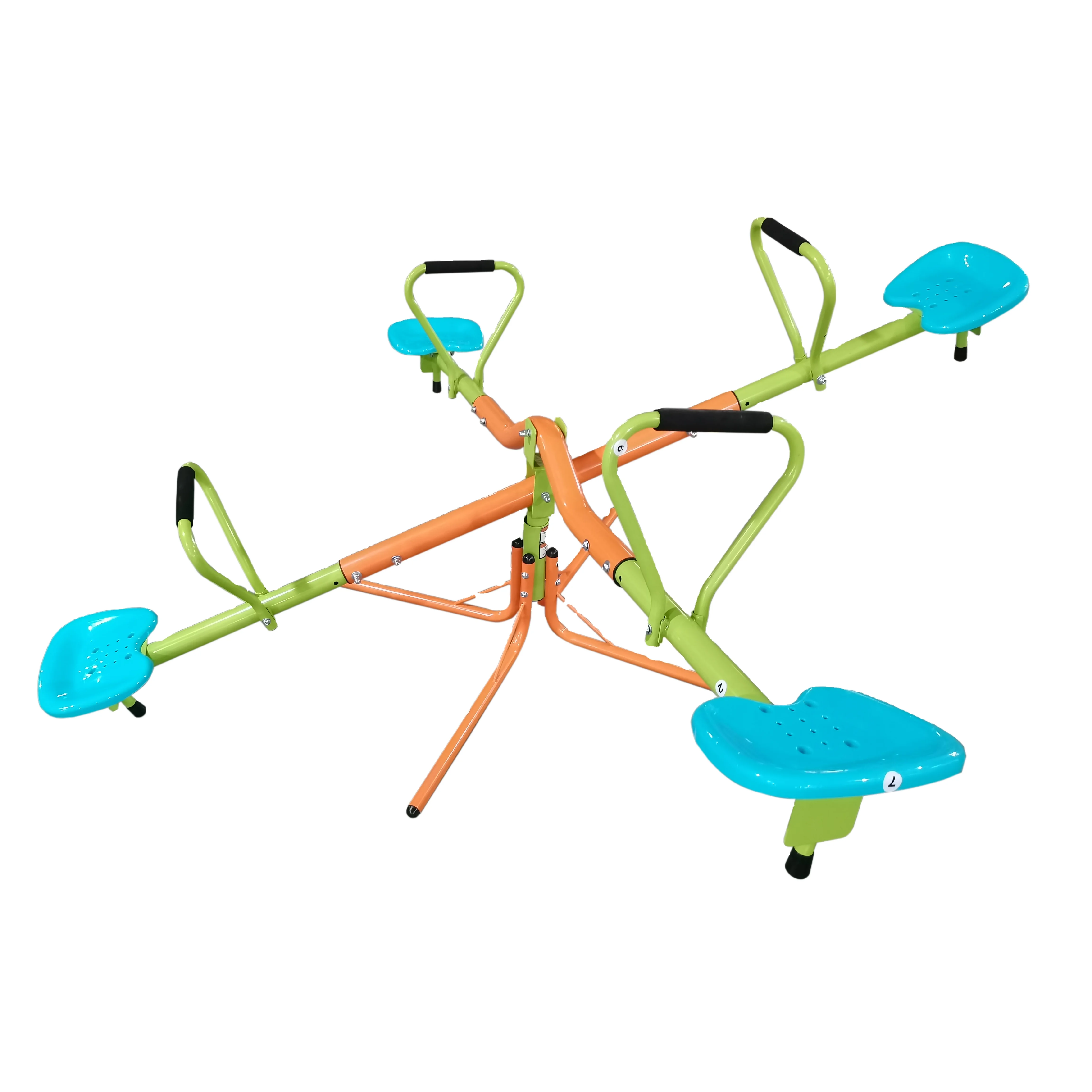 XSS001 360 Degree Rotating Plastic Teeter Totter Sturdy 1.8m Kids Outdoor Seesaw Rocking Chair for Garden Indoor Play High