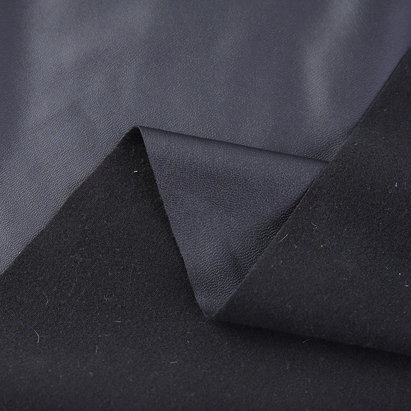 Super Soft Black Vegan Leather Comfortable Clothing Fabric For ...