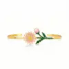 Bracciale aperto con girasole rosa chiaro