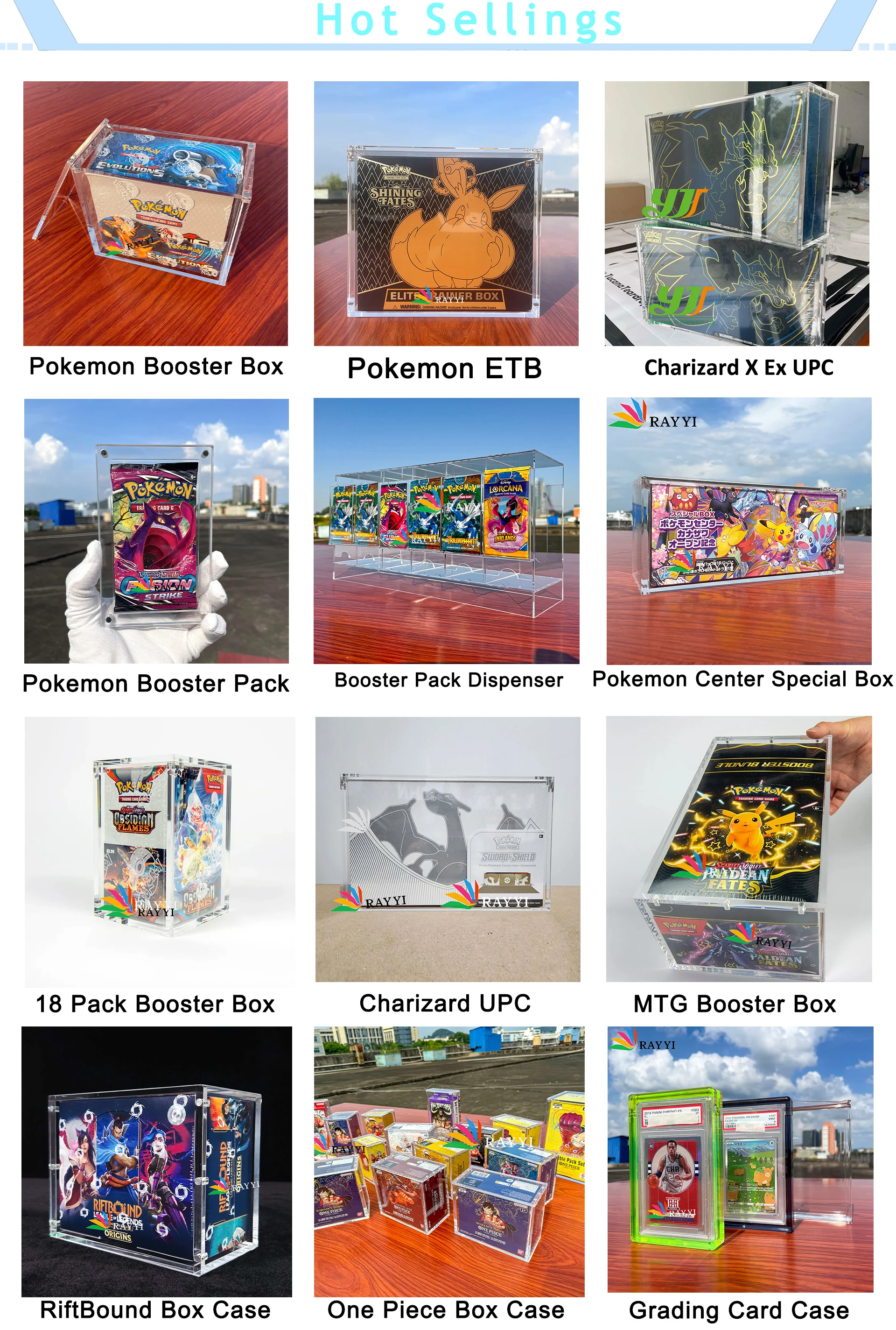 RAY YI Custom Clear Acrylic Pokmon ETB Display Case with Magnetic Lid for  Elite Trainer Boxes - Durable & Stylish Storage Solution