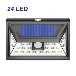 Уличный настенный светильник с пассивным инфракрасным датчиком движения, IP65, 24 светодиода, 44 Светодиода, 54 светодиода, 80 светодиодов, 118светодиодов, солнечный светильник с датчиком движения