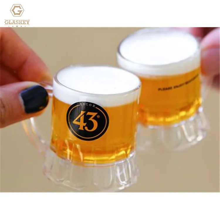 Mini Beer Mug Steins Glass Custom Logo Beer Short Cup Colored Shot