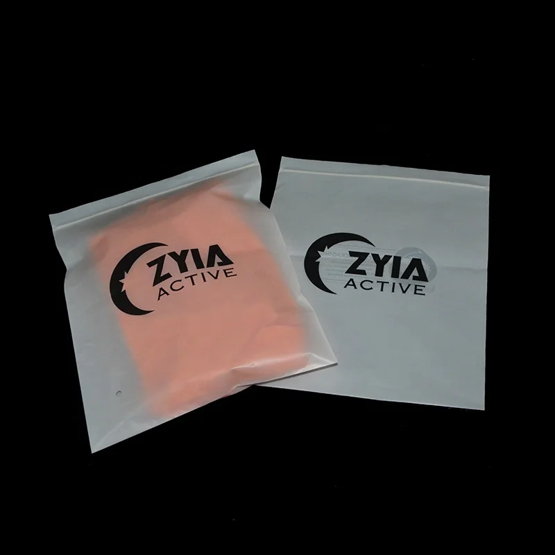 plastic apparel frosted ziplock bag