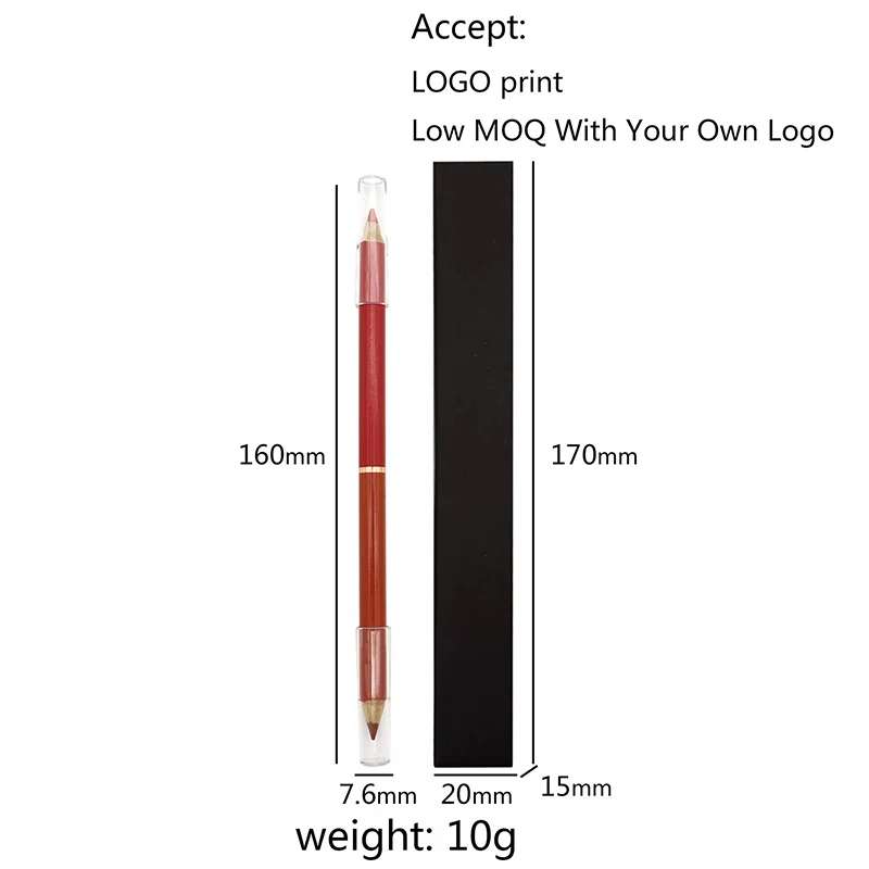 Лидер продаж двухсторонний карандаш для губ с логотипом на заказ Розовый матовый роскошный Водостойкий веганов частная торговая марка оптовая