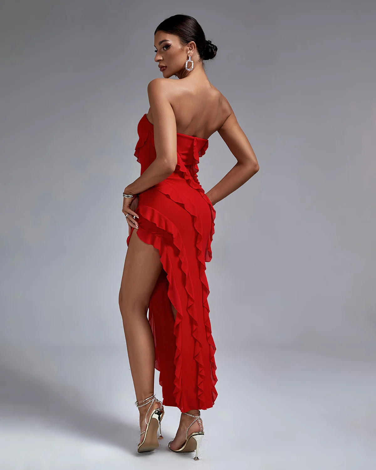Ocstrade Ladies Red Cocktail Dress - Elegant & Sustainable