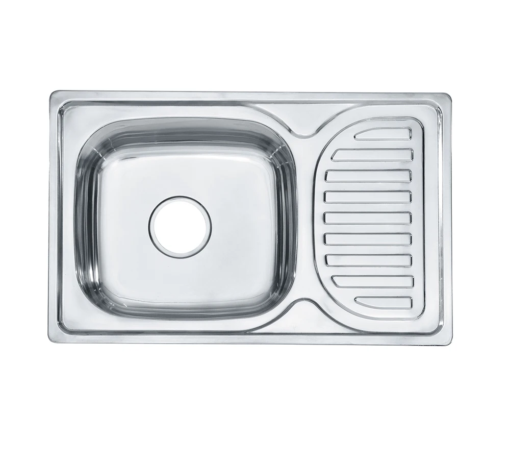 Nice Design Kitchen Above Counter Deep Drawn Press Big Single Bowl Sinks Stainless Steel Kitchen Sink