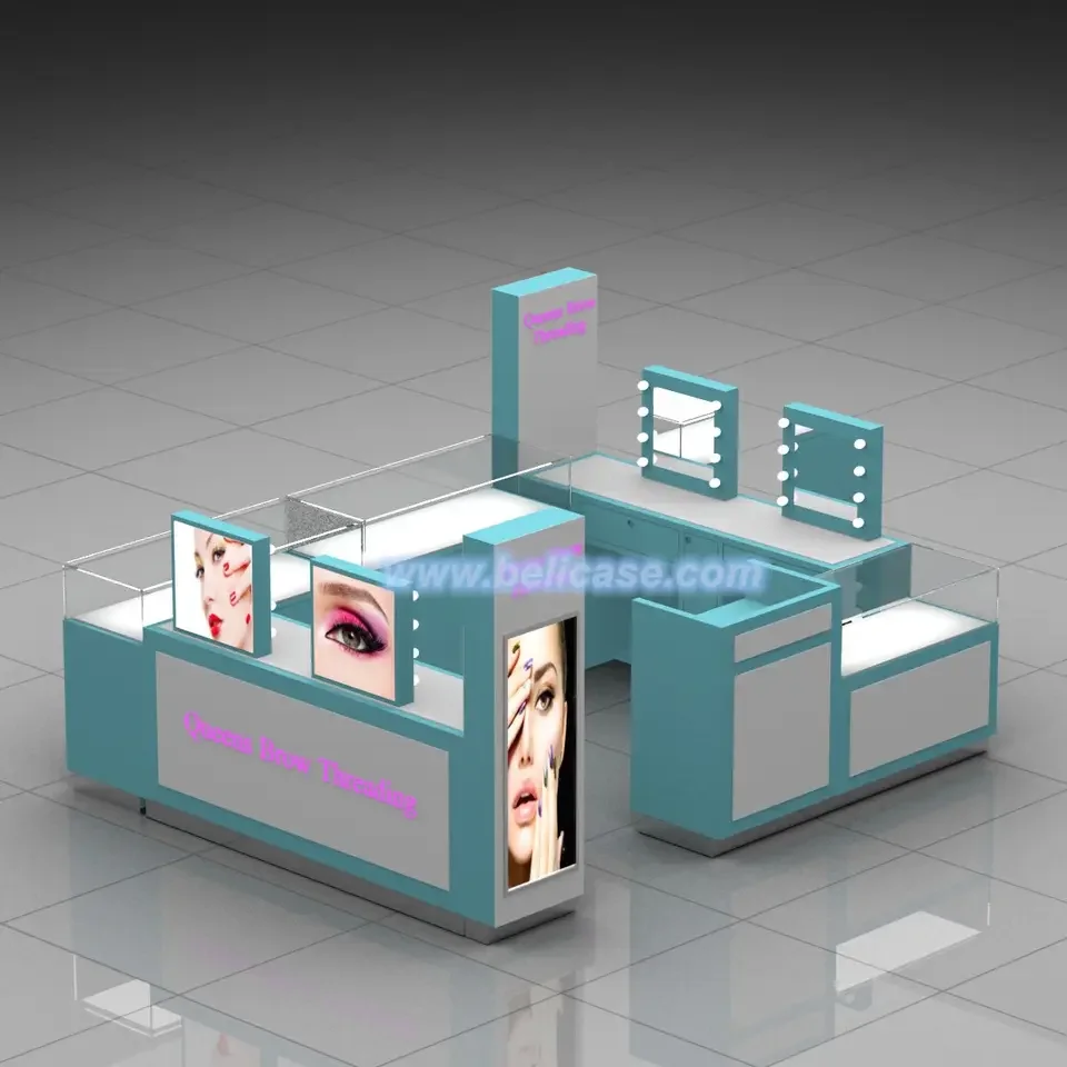 Shopping Mall New Design Eyebrow Bar with Led Light Fashionable Eyebrow Threading Kiosk for Sale