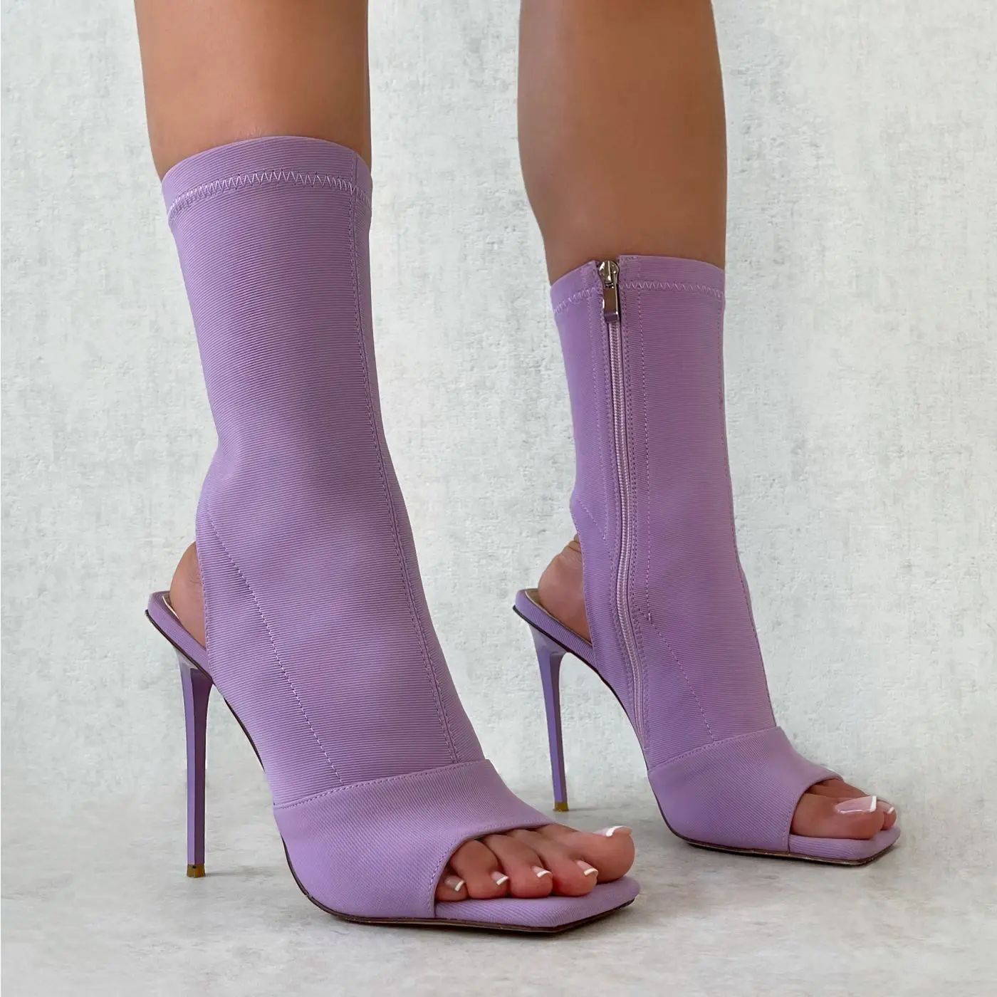 square peep toe booties