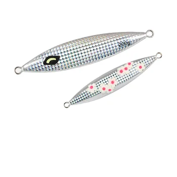 Deep-Sea Slow-Rolling Luminous Metal-Plate Laser Lure Bait 200g 250g 300g Slow-Sinking Lead Fish Bait Artificial Hard Bait Hooks – Metal Jig – view 2
