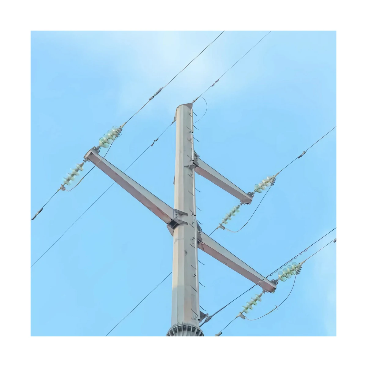 SLOER Overhead Power Lines Pole 30Ft 36Ft 40Ft Galvanized Steel Electric Power Tower Transmission Electric Tower