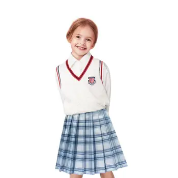 LQSZ Korean Casual solid School black Customized Japan Style Anti-static Girls skirts kids plaid Preppy style Pleated Skirt