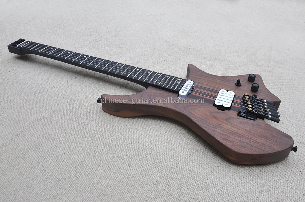 Flyoung ヘッドレスエレキギター 6弦 スルーネック ウォールナット