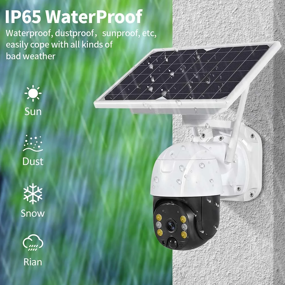 Factory Promotion Smart Home Low Power Consumption Battery Power 4G Solar Camera ICSEE PIR Detection Solar 4G PTZ Camera