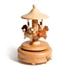 Wooden-top rotating carousel