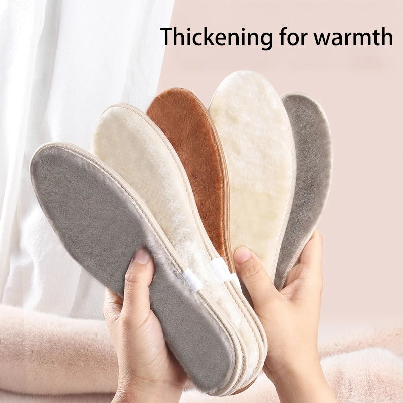 Circle Fleece Winter Thermal Insoles, Sweat-Absorbing & Deodorizing Wool Inserts
