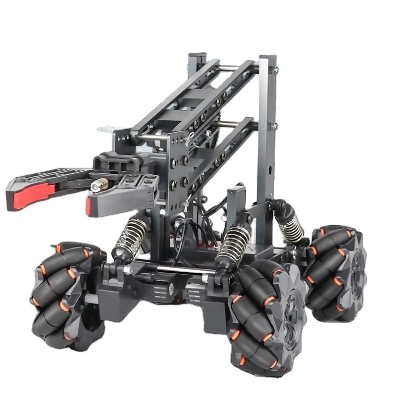 Alloy 14CH DIY Programming Blocks Vehicle RC Car With Robot Mecha Grab Clamp Arm  4WD Electric RC Engineering Drift Stunt Car