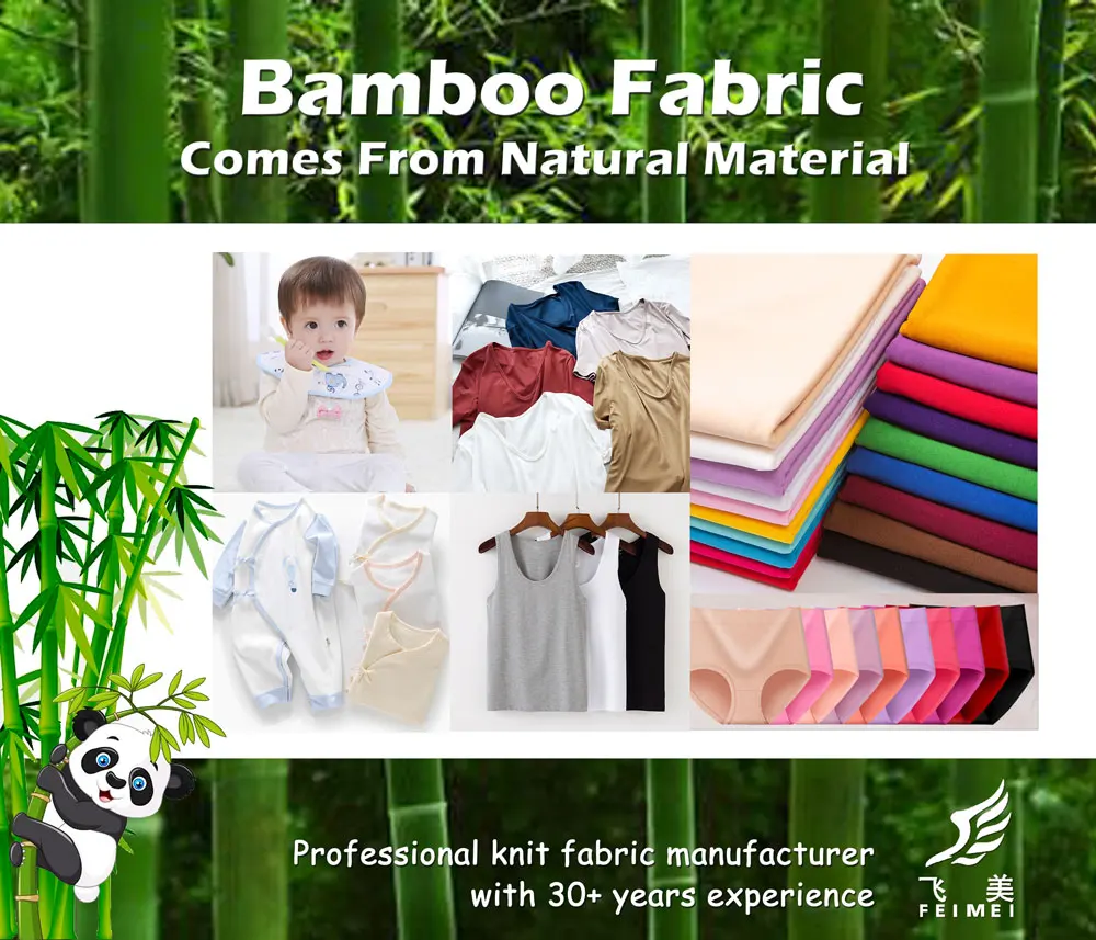 Eco-friendly OEM ODM Organic Bamboo Fiber Fabric for Garment, Jersey Terry Rib Knit Fabric Manufacturer/ supplier