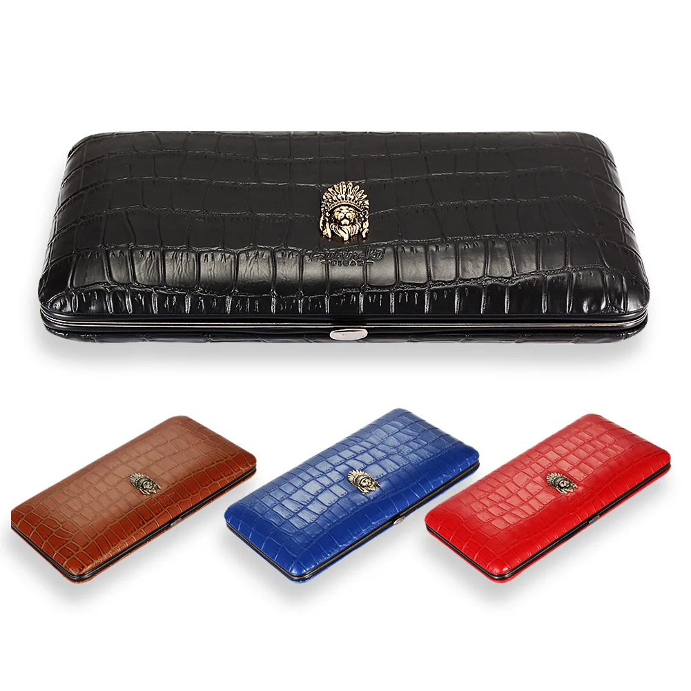 Красочный Портативный кожаный футляр для сигар с емкостью 4 кар путешествий хьюмидор