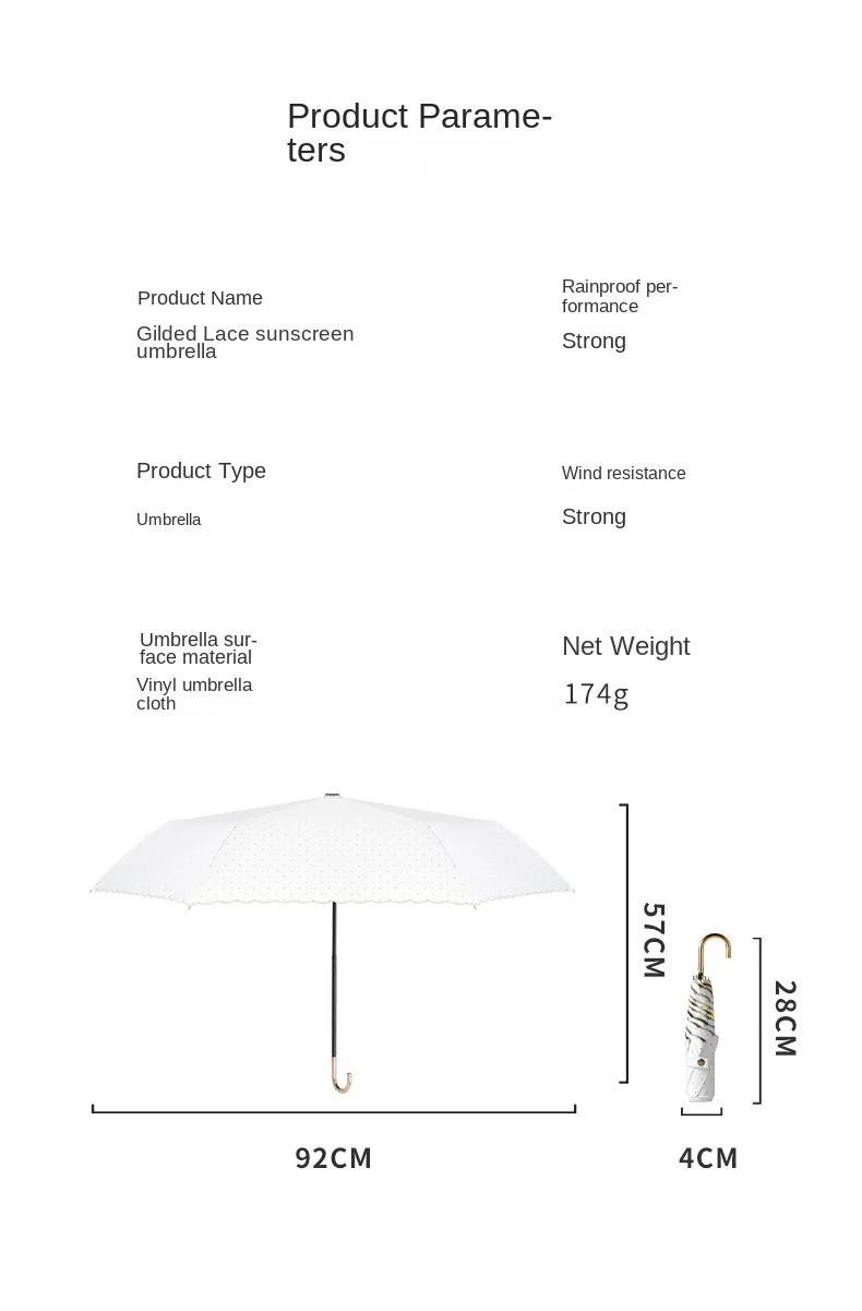 Parasol Polka dots uv umbrella Japanese mini fold sun rain umbrella with golden hook handle