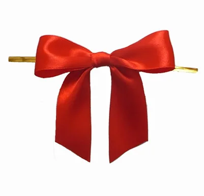 Handmade pretied satin ribbon bows with twist tie decorative bow ties ribbon bow tie for bottles