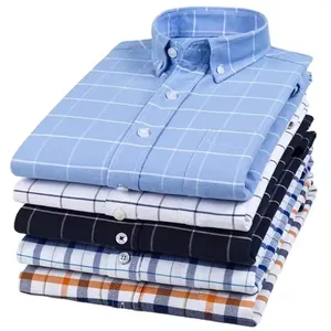 High Quality Men's Long Sleeve Button-Down Shirt Wrinkle-Free Solid Office Wear for Winter Direct from Manufacturer's Wholesale