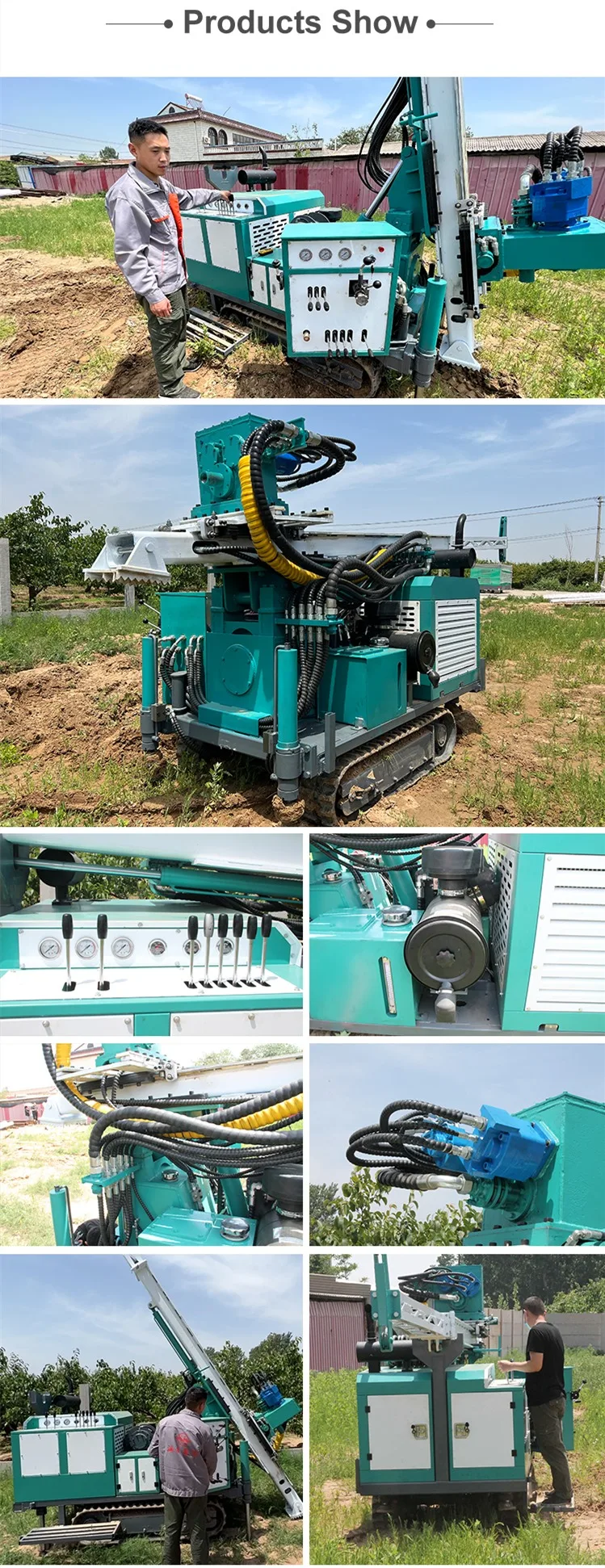 100m,150m,200m,300m Hf300d Crawler Mounted Water Well Bore Hole Diesel Power Drilling Rig