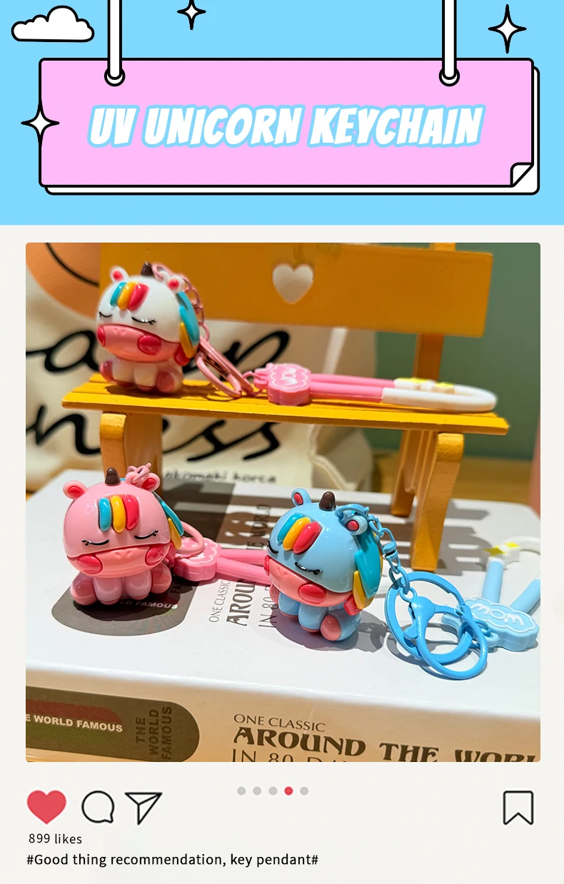 product wholesale pvc electroplating cute pony doll keychain 3d cartoon uv keychain car decoration and holiday promotional gifts515-57