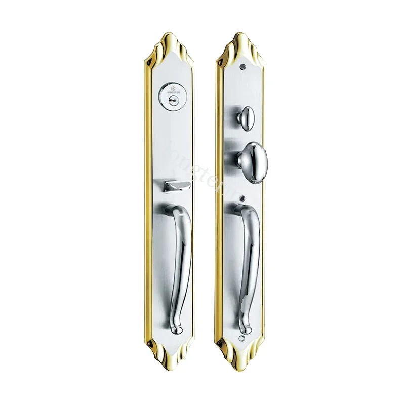 Stainless Steel Big Door Pull Handle Lock Set Factory Manufacturer SUS304 American Door Lever Handle Lock for Villa Entry Door