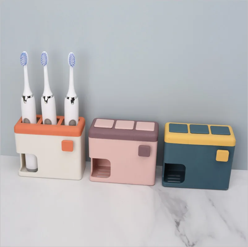 Wall-mounted automatic storage Electric toothbrush holder No punch toothbrush holder Toothbrush cup holder set